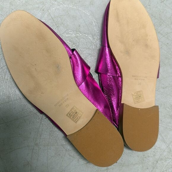 Free People Pink Metallic Mules - Never Worn - Magenta Pink Size 9 - Picture 2 of 3